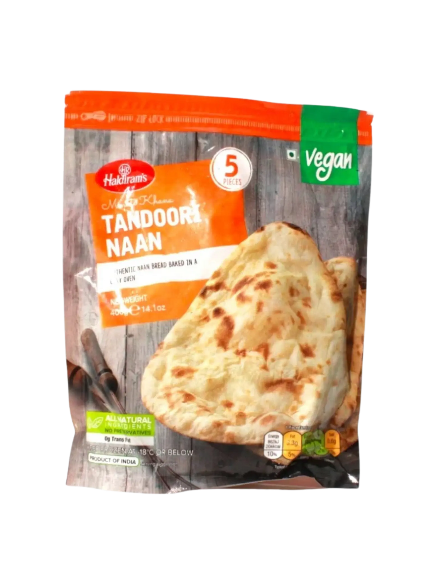 Haldiram Tandoori Naan(Vegan) 400g